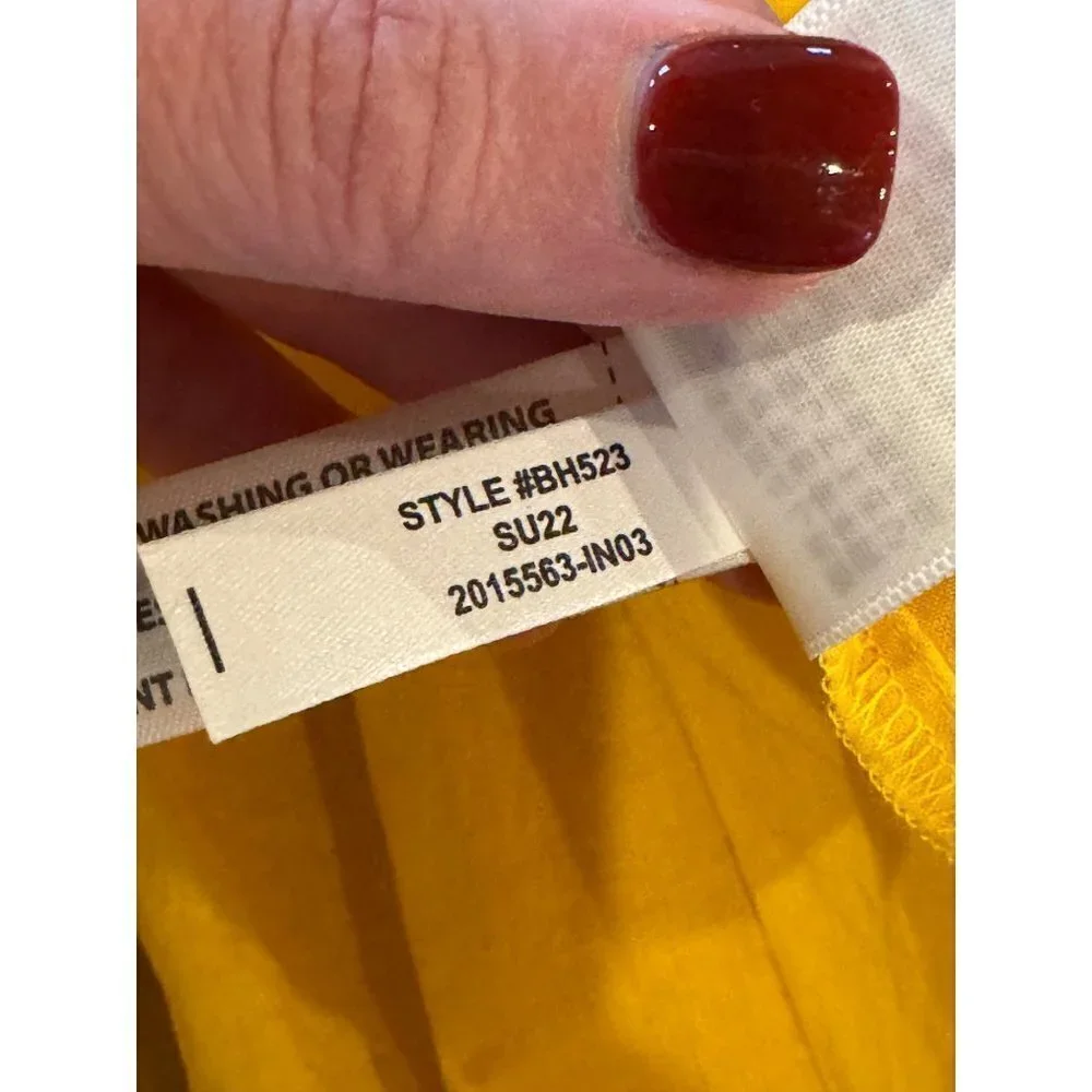 J Crew Dress Women XXS Yellow NWT Cotton Voile Tiered Button Front Beach‎ Boho